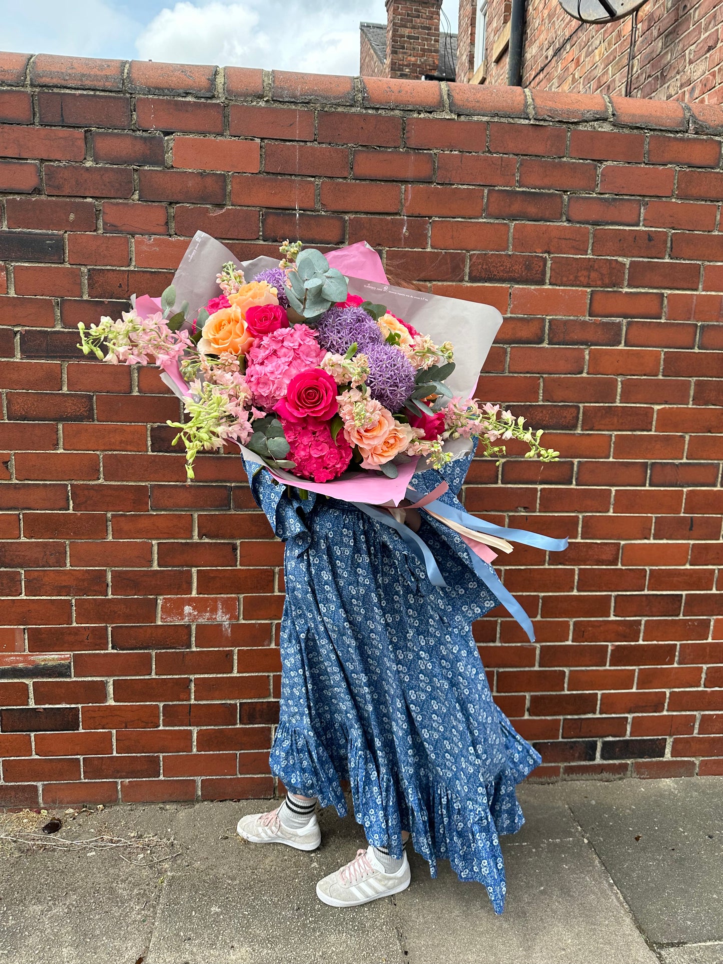 Colourful Large flower bouquet with roses and hydrangea by Sunday Girl Floral in Newcastle