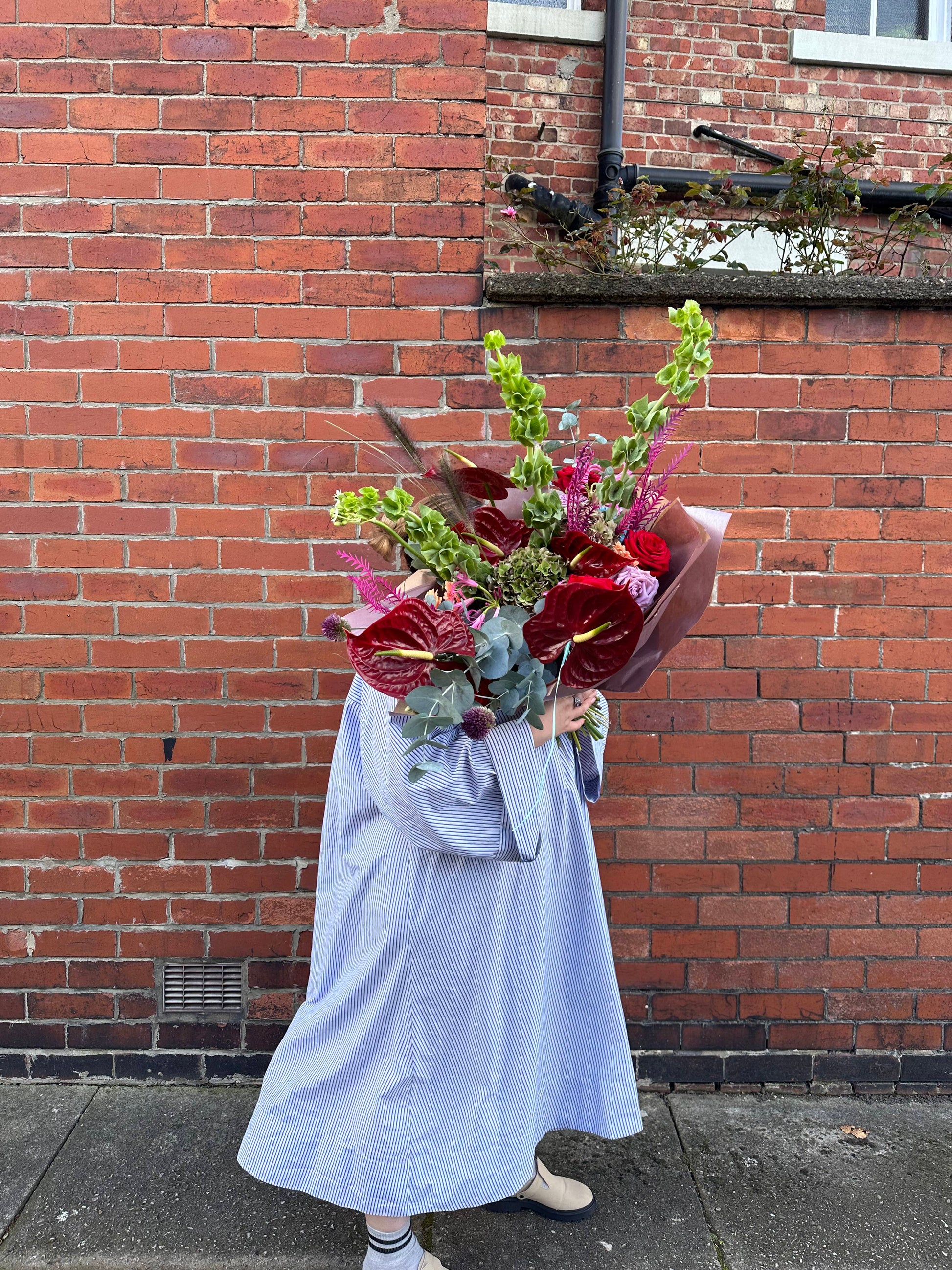 Scultural large flower bouquet with bold anterium by Sunday Girl Floral florist in Newcastle